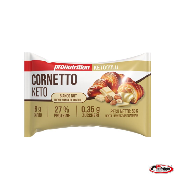 CORNETTO KETO CIOCC BIANCO NOCCIOLA 50G.