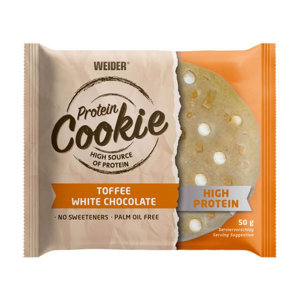 PROTEIN COOKIE TOFFEE WHITE CHOC 50GR